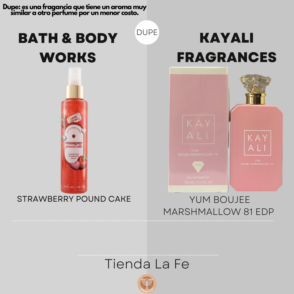 BATH AND BODY WORKS SPLASH STRAWBERRY POUND CAKE 146ML (M) (DUPE KAYALI FRAGRANCES YUM BOUJEE MARSHMALLOW 81 EDP)