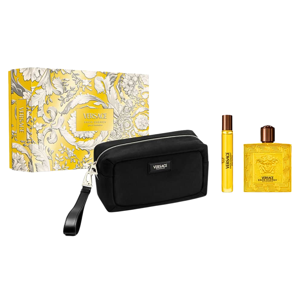 SET VERSACE EROS ENERGY POUR HOMME EDP 100ML, EDP 10ML, BOLSO DE VIAJE (H)