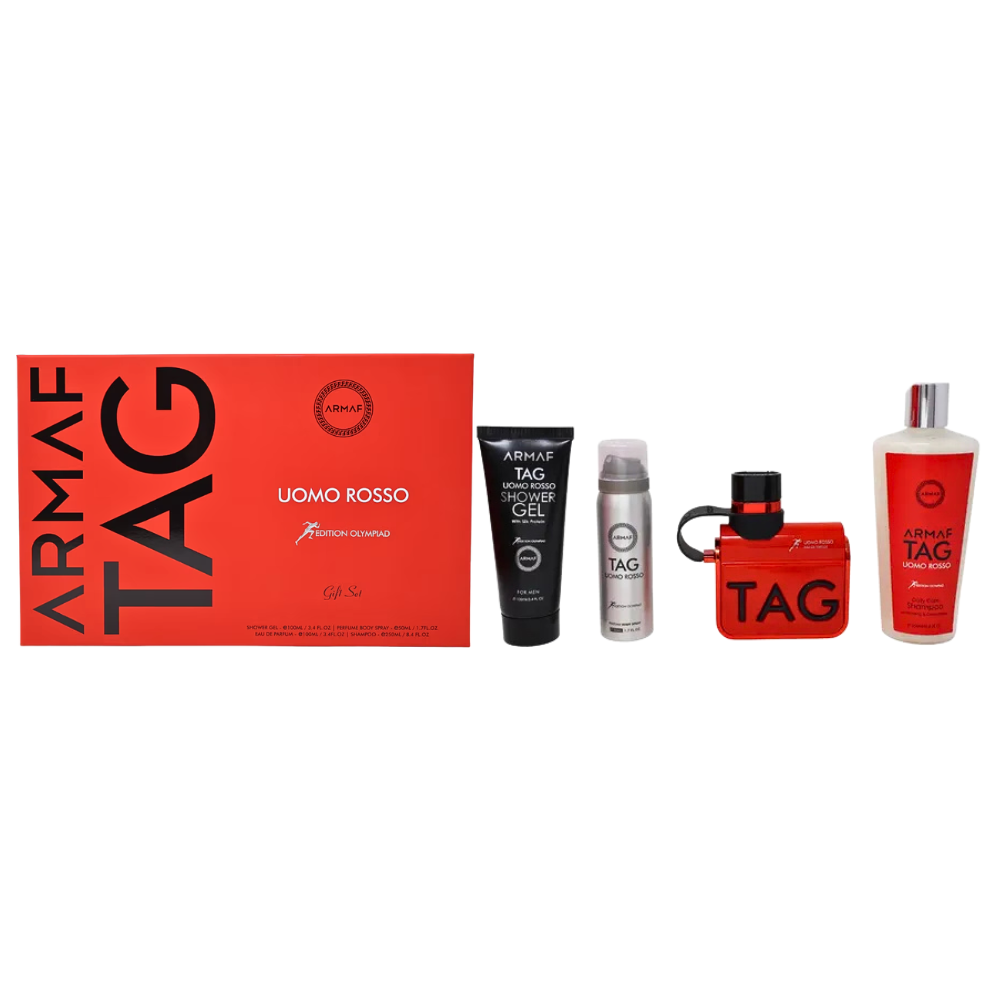 SET ARMAF TAG HIM UOMO ROSSO GIFT SET EDP 100ML, BODY SPRAY 50ML, SHAMPOO 250ML, SHOWER GEL 100ML (H)