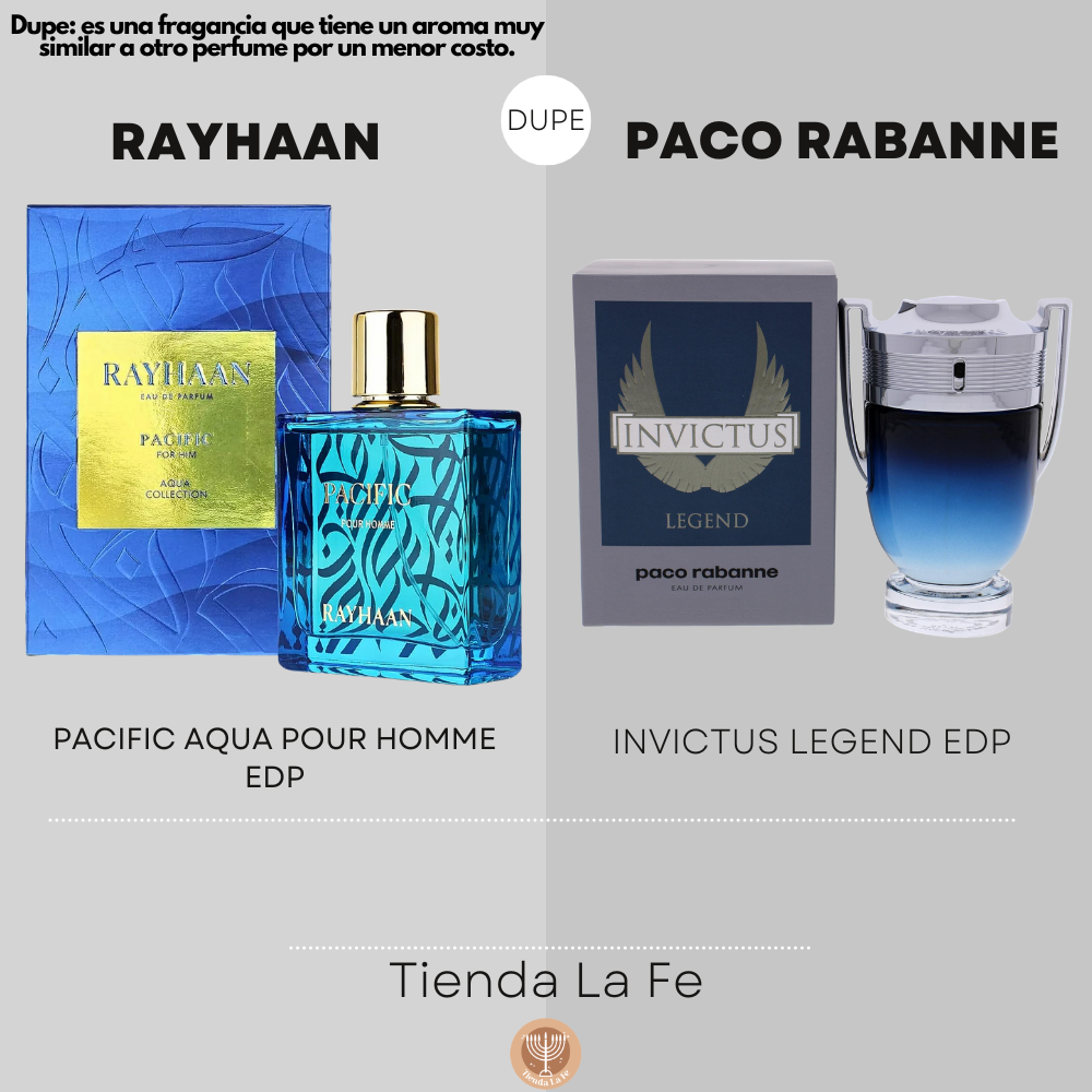 RAYHAAN PACIFIC AQUA POUR HOMME EDP 100ML (H) (DUPE PACO RABANNE INVICTUS LEGEND EDP)