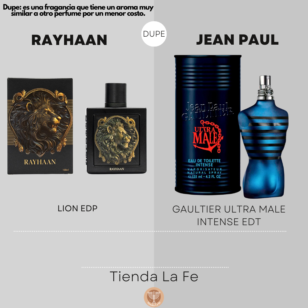 RAYHAAN LION EDP 100ML (H) (DUPE JEAN PAUL GAULTIER ULTRA MALE INTENSE EDT)