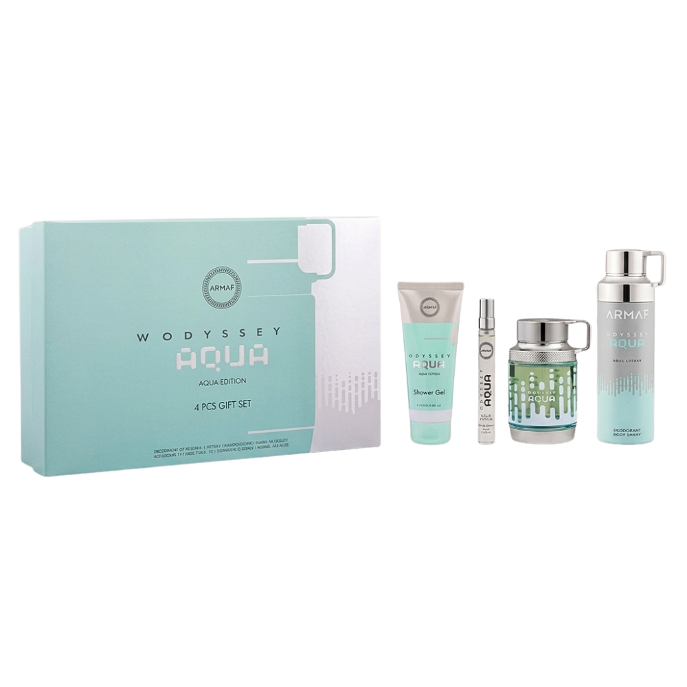 SET ARMAF ODYSSEY AQUA GIFT EDP 100ML, EDP 10ML, SHOWER GEL 100ML, BODY SPRAY 200ML (H)
