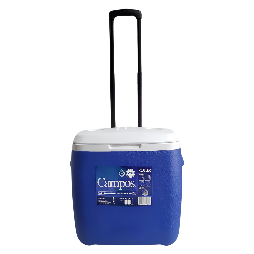 HIELERA TERMICA RESISTENTE CON RUEDAS DE 28 LITROS CAMPOS 43X43CM