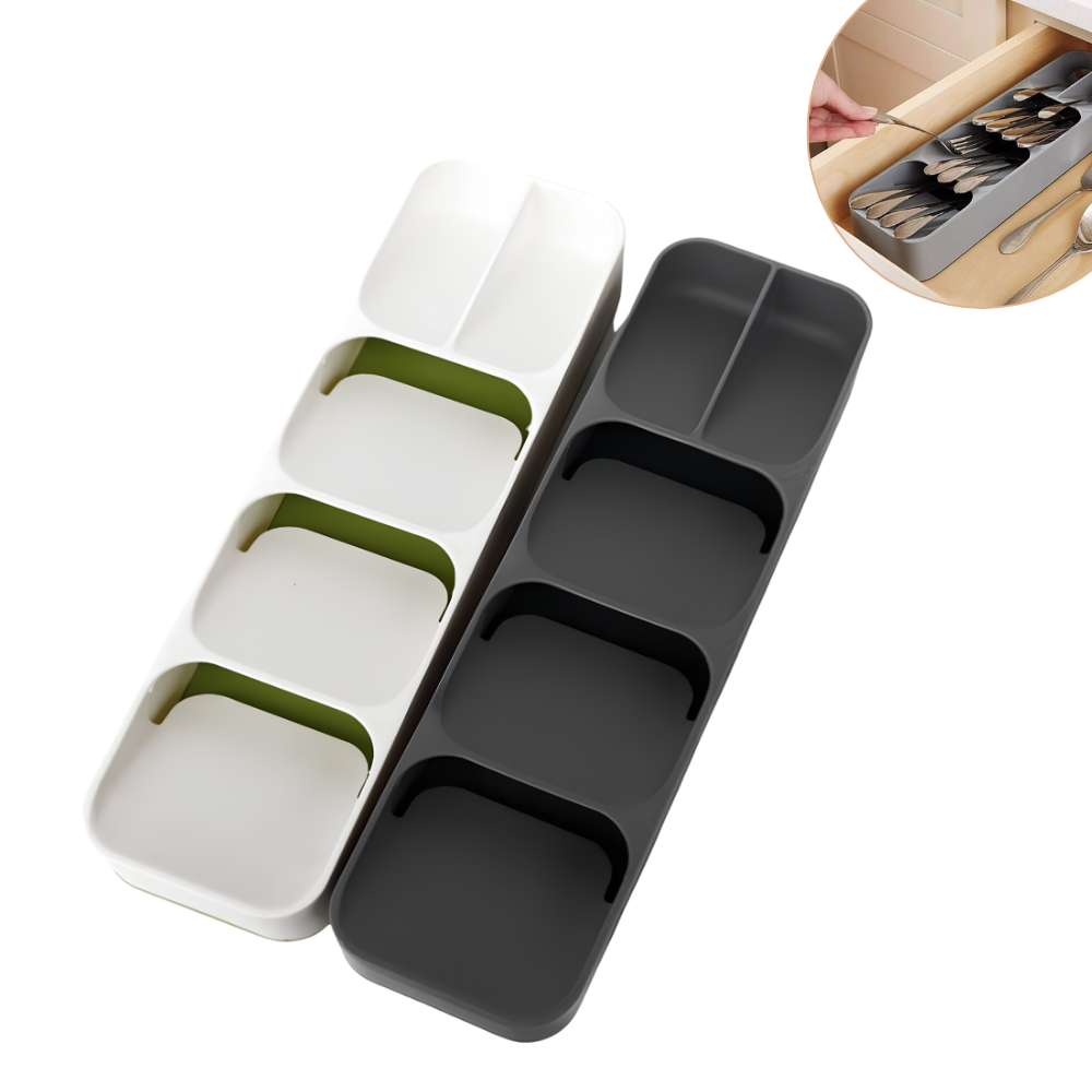 ORGANIZADOR DE ALMACENAMIENTO DE CUBIERTOS CON SOPORTE PARA CUCHILLOS DE COCINA