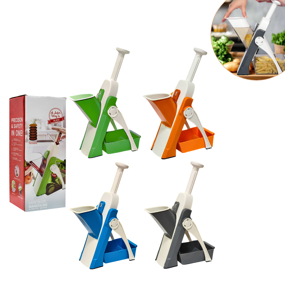 MAQUINA CORTADORA DE VERDURAS MULTIFUNCIONAL TIPO MANDOLINA DE 30 CORTES DIFERENTES DE ACERO INOXIDABLE