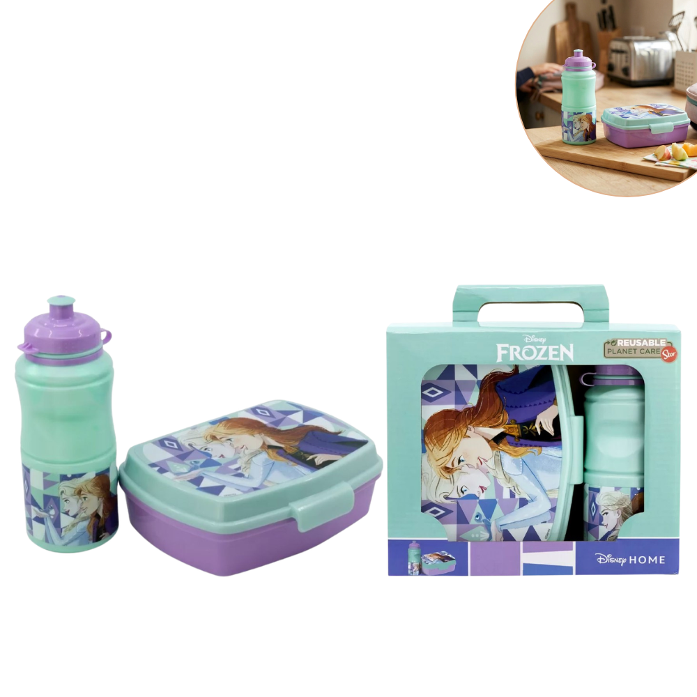SET DE LONCHERA INFANTIL CON VASO PARA NIÑAS DE DISNEY FROZEN