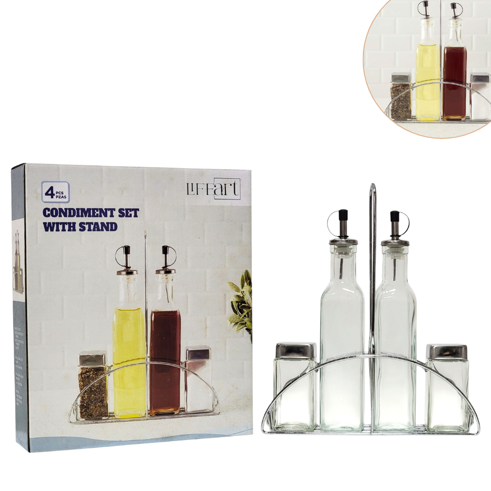 ORGANIZADOR DE ESPECIAS CONDIMENTOS Y ACEITES CON SOPORTE LIFEART 5PCS