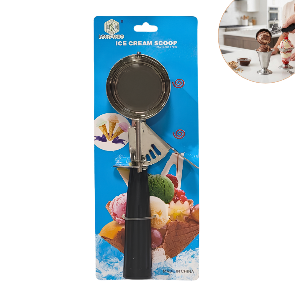 CUCHARA DE ACERO INOXIDABLE PARA HELADO O ALIMENTOS EN GENERAL LONG SHUO