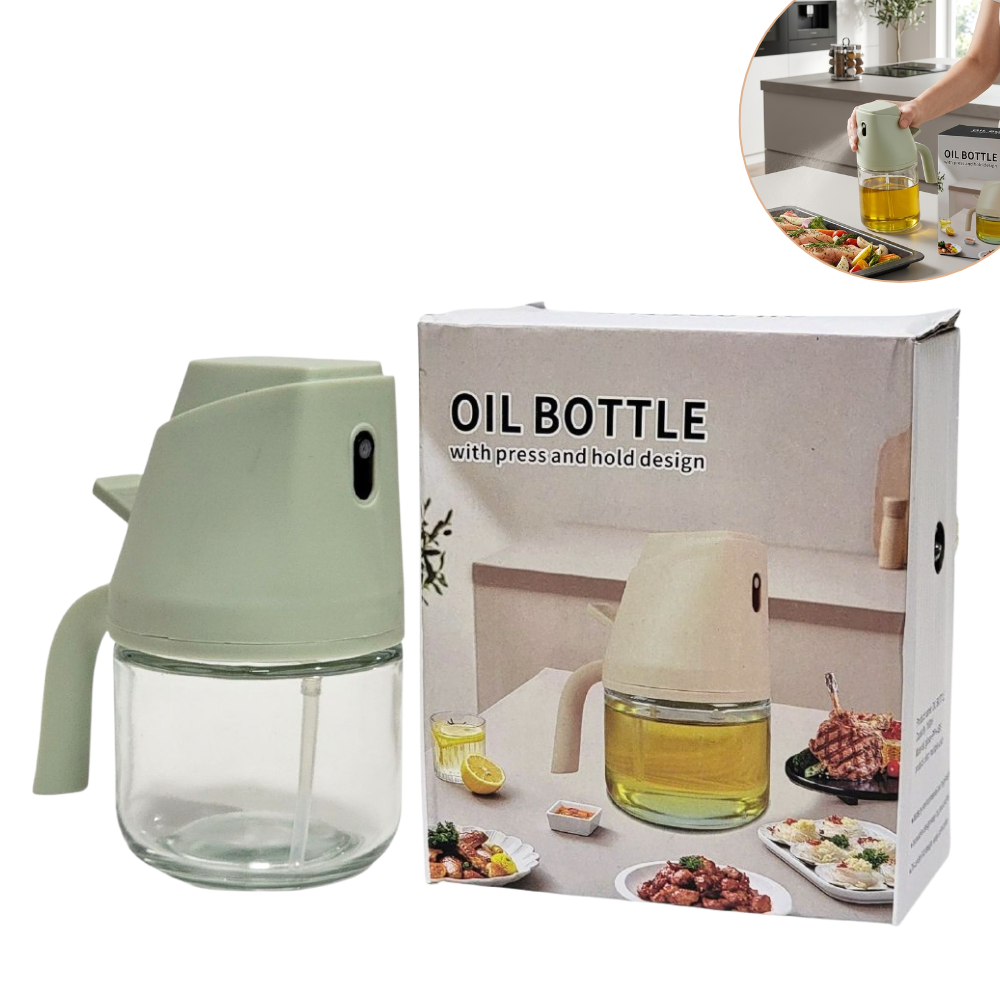 BOTELLA DISPENSADORA DE ACEITE EN SPRAY MULTIFUNCIONAL DE VIDRIO CON DISEÑO DE PRESION 180ML