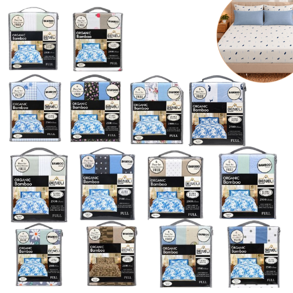 JUEGO DE EDREDON CUBRECAMA MATRIMONIAL DE 6 PIEZAS BENELI HOME