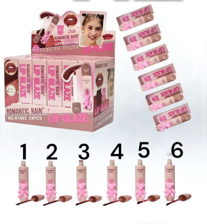 BRILLO LABIAL ESMALTE DE LABIOS DE LARGA DURACION, RESISTENTE AL AGUA ROMANTIC RAIN (DUPE DE GEGE BEAR)