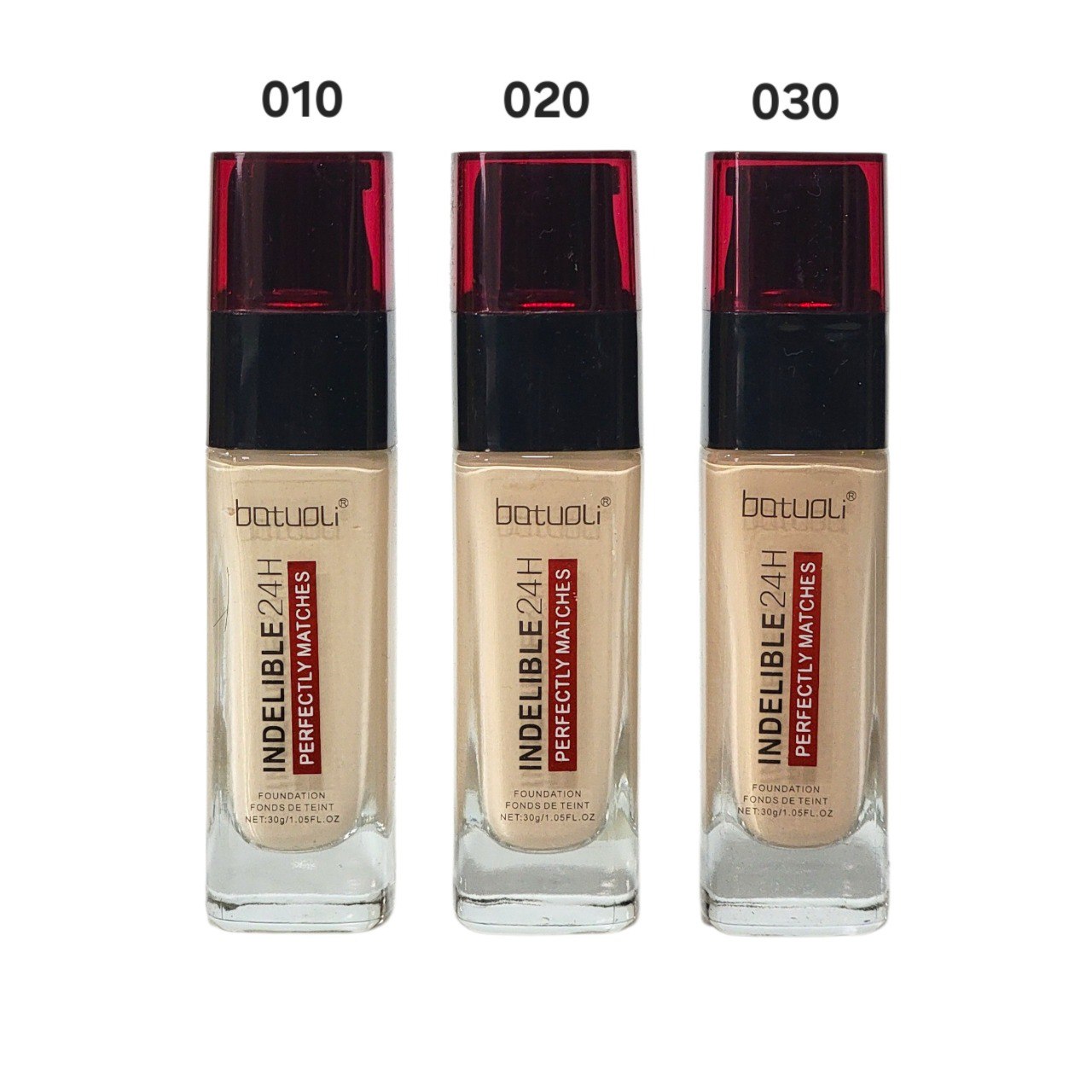 BASE DE MAQUILLAJE RESISTENTE AL AGUA Y DE ASPECTO NATURAL BATUOLI 30ML (DUPE DE LOREAL)