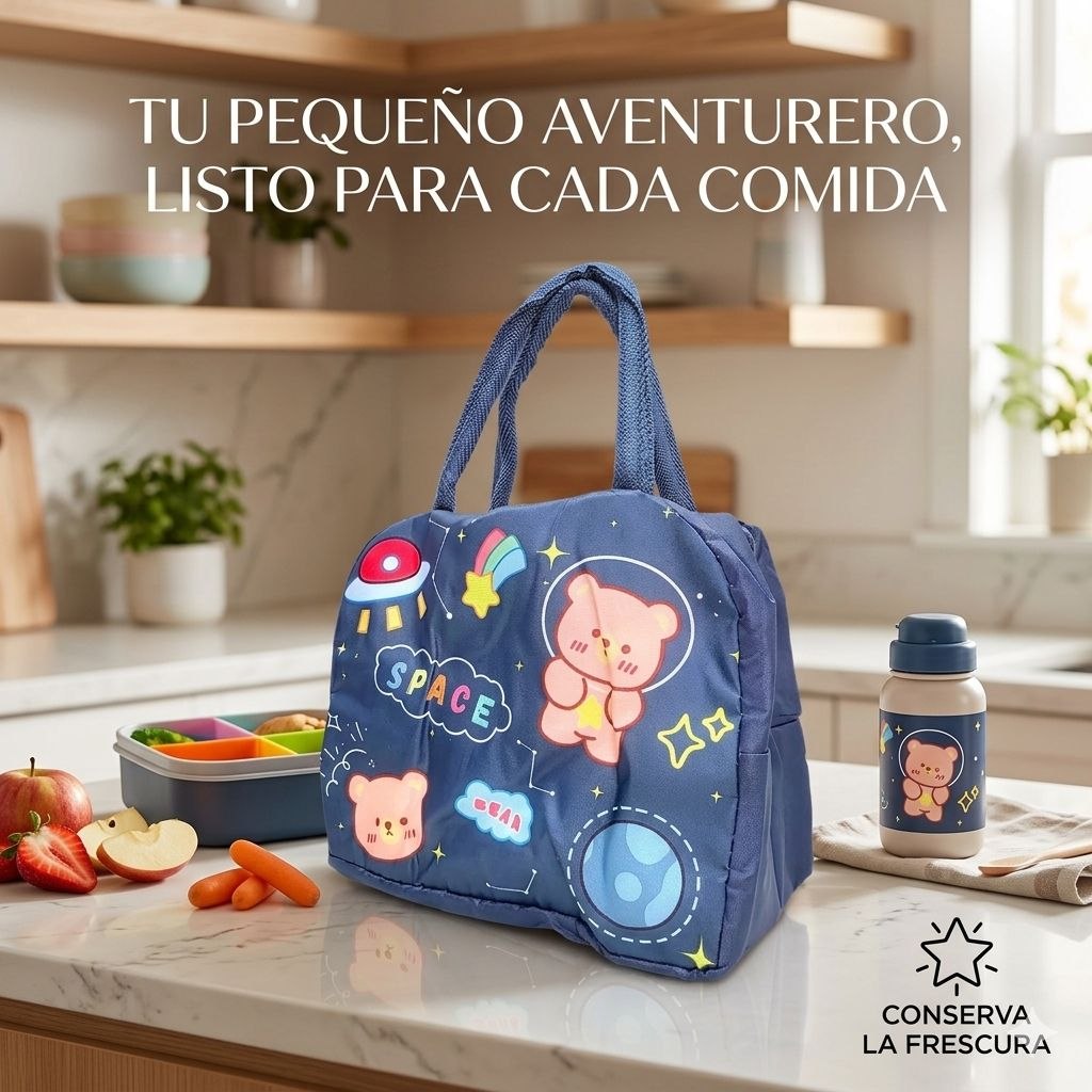 LONCHERA TERMICA INFANTIL CON DISEÑOS DE ANIMALES 22X19CM