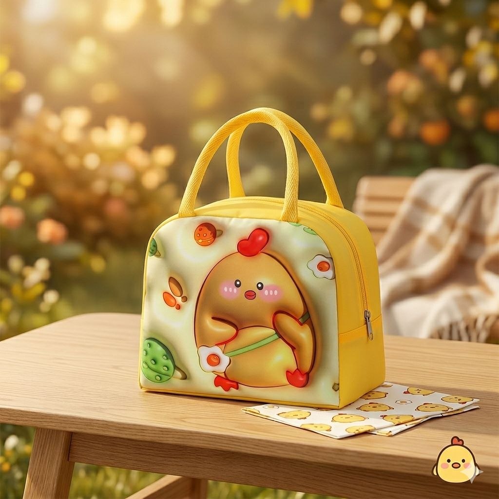 LONCHERA TERMICA INFANTIL CON DISEÑOS DE ANIMALES 22X19CM