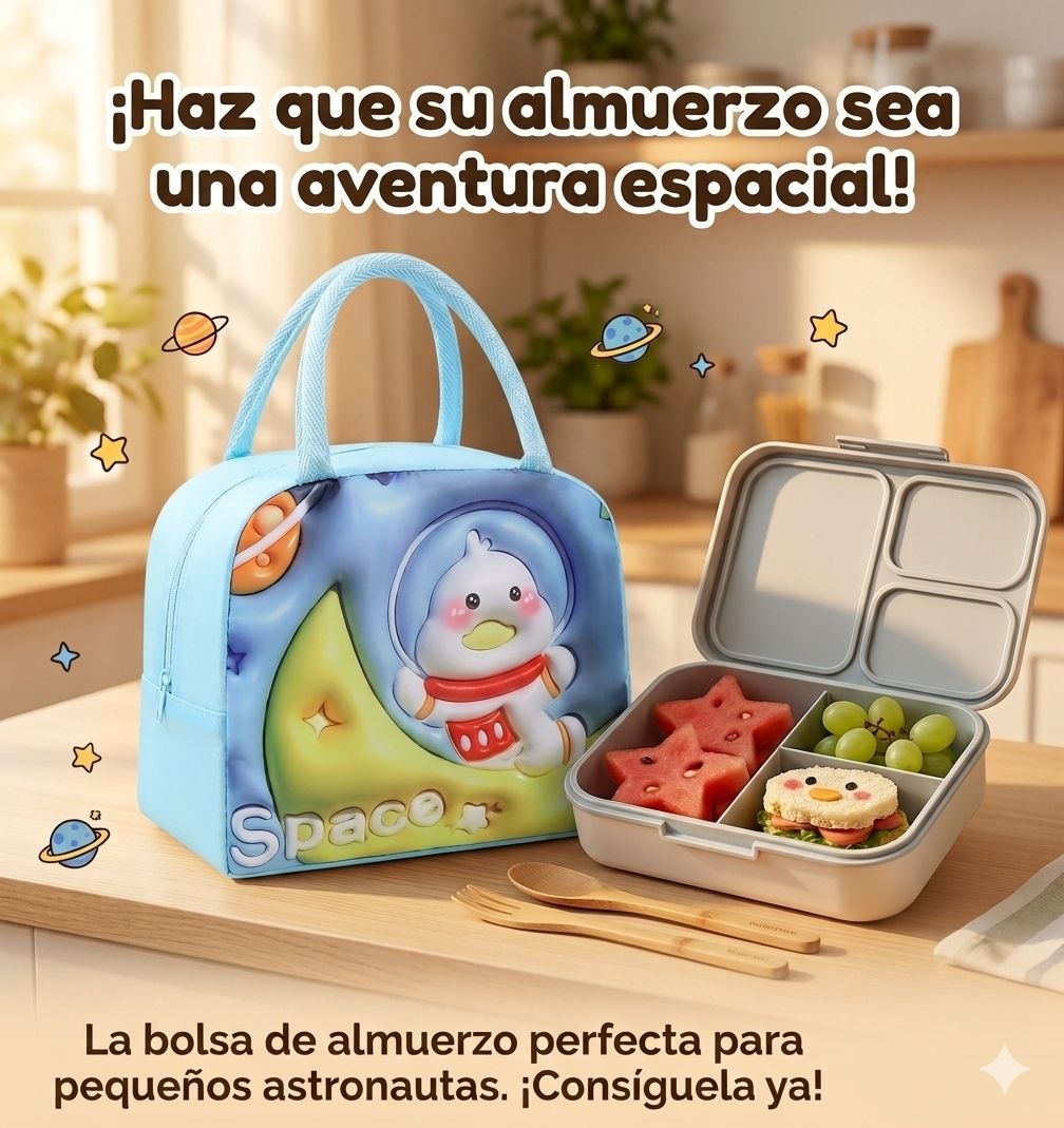 LONCHERA TERMICA INFANTIL CON DISEÑOS DE ANIMALES 22X19CM