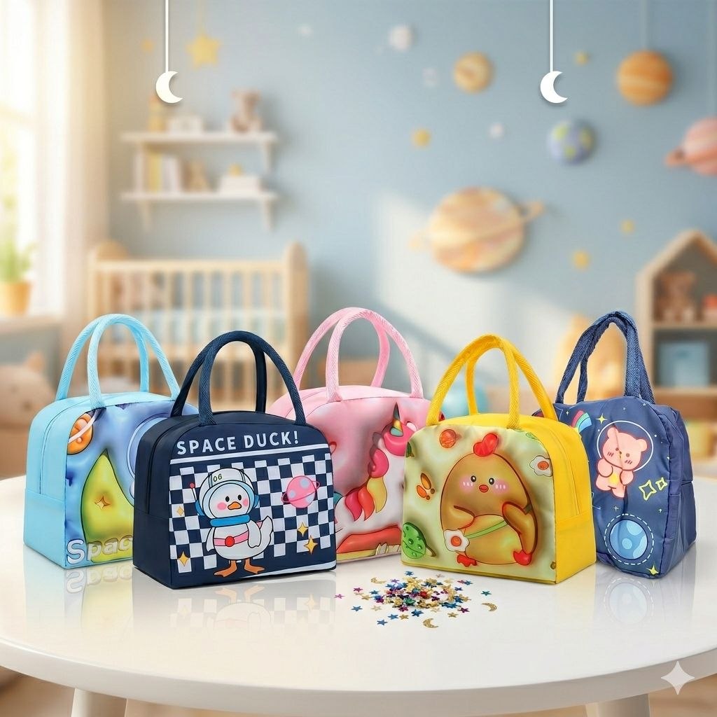 LONCHERA TERMICA INFANTIL CON DISEÑOS DE ANIMALES 22X19CM