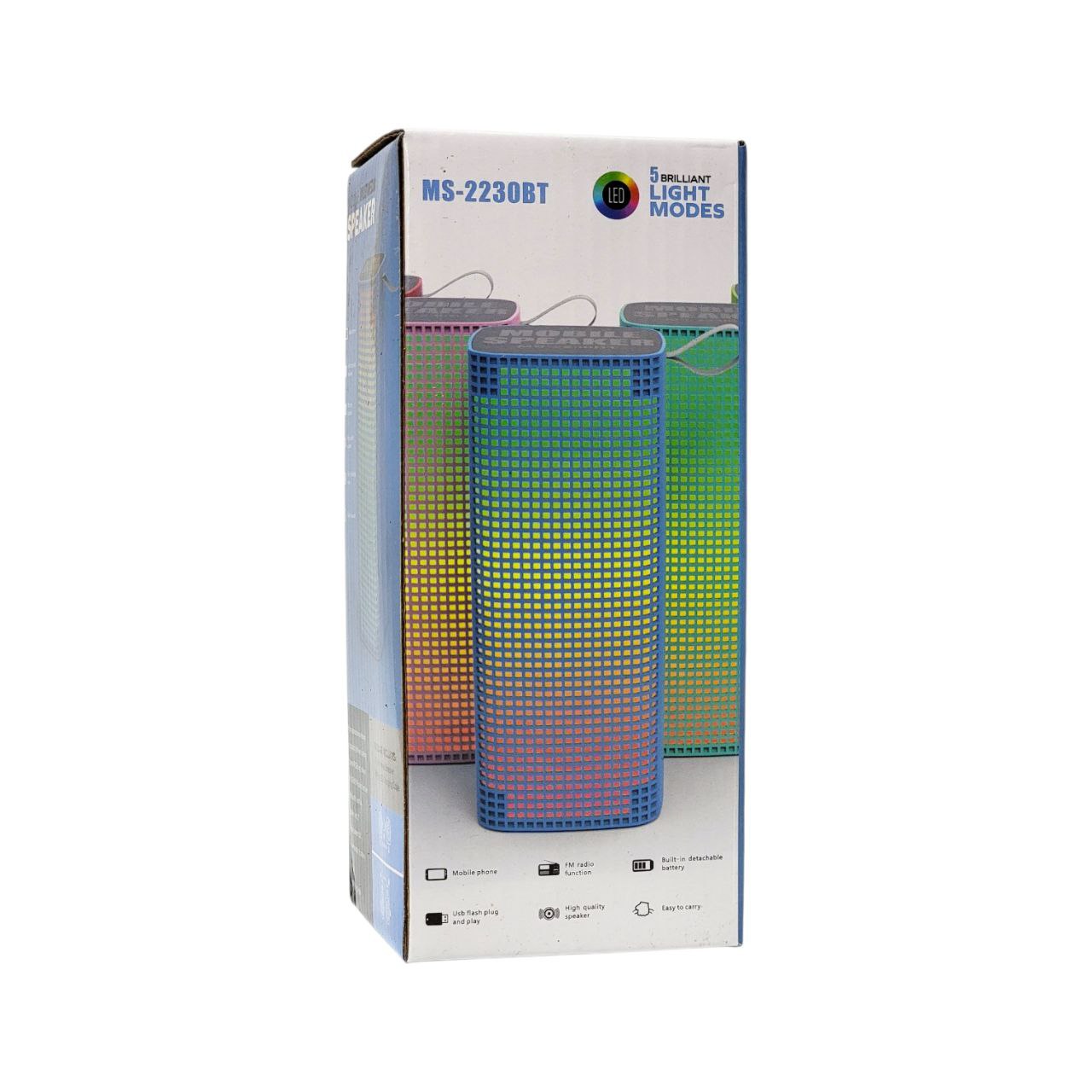 PARLANTE ALTAVOZ INALÁMBRICO PORTÁTIL CON LUCES LED MS-2230BT 17CM