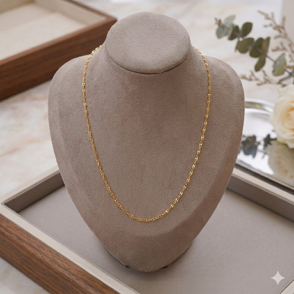 CADENA DE ORO 10K PARA DAMA 21.5CM PESO: 0.9G