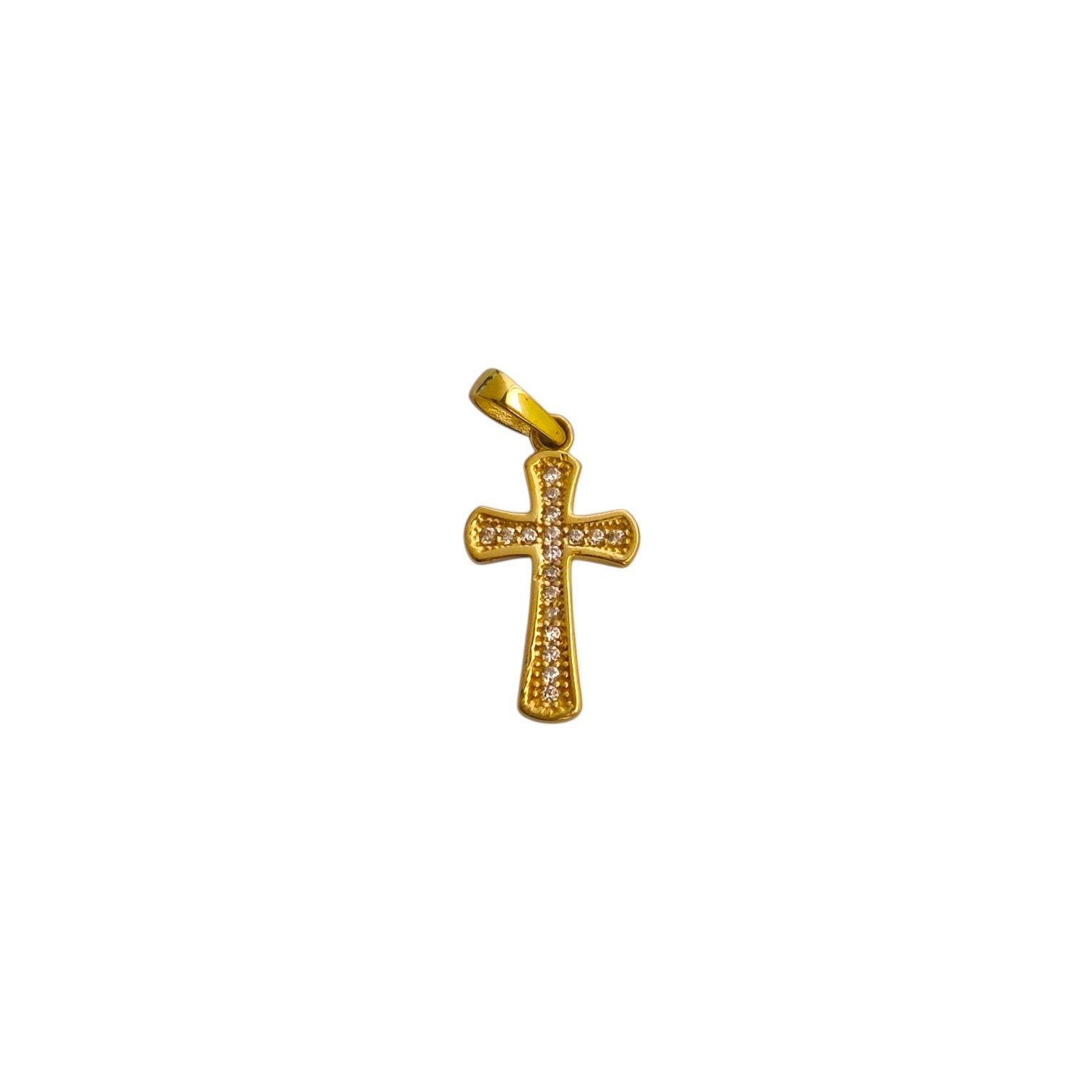 DIJE DE ORO 10K CON FORMA DE CRUZ 1.5CM PESO: 0.7G