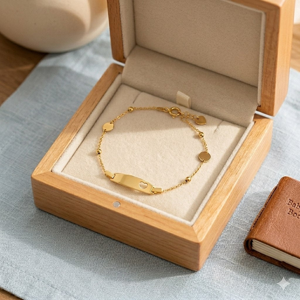 PULSERA DE ORO 10K PARA NIÑA 18CM PESO: 1.5G