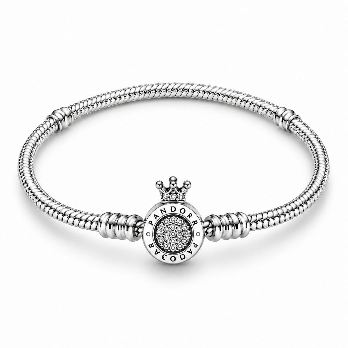 PULSERA PANDORA CON CORONA PANDORA DE PLATA 9.25