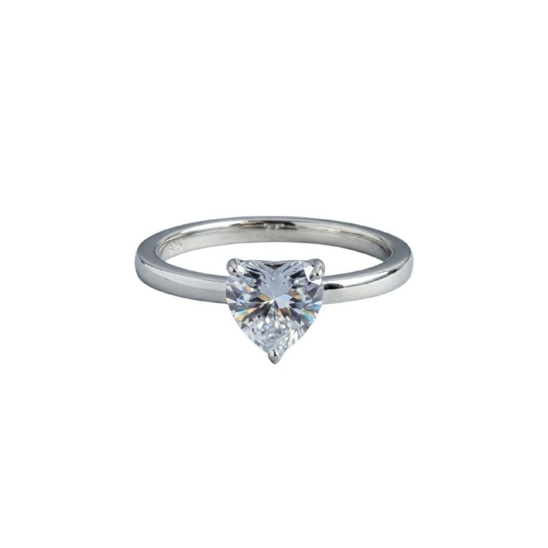 ANILLO PANDORA DE PLATA 9.25 CON DIAMANTE CORAZON PESO: 2.9G