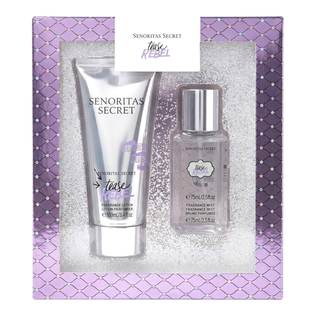 SET SENORITAS SECRET TEASE REBEL SPLASH 75ML CREMA CORPORAL 100ML (M) (AROMA SIMILAR VICTORIA SECRET TEASE REBEL)