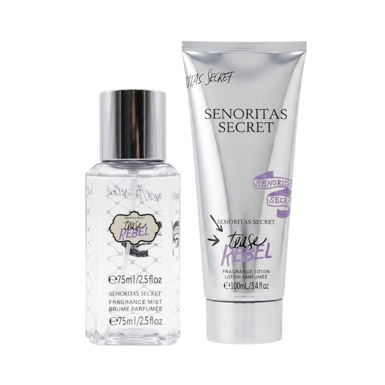 SET SENORITAS SECRET TEASE REBEL SPLASH 75ML CREMA CORPORAL 100ML (M) (AROMA SIMILAR VICTORIA SECRET TEASE REBEL)