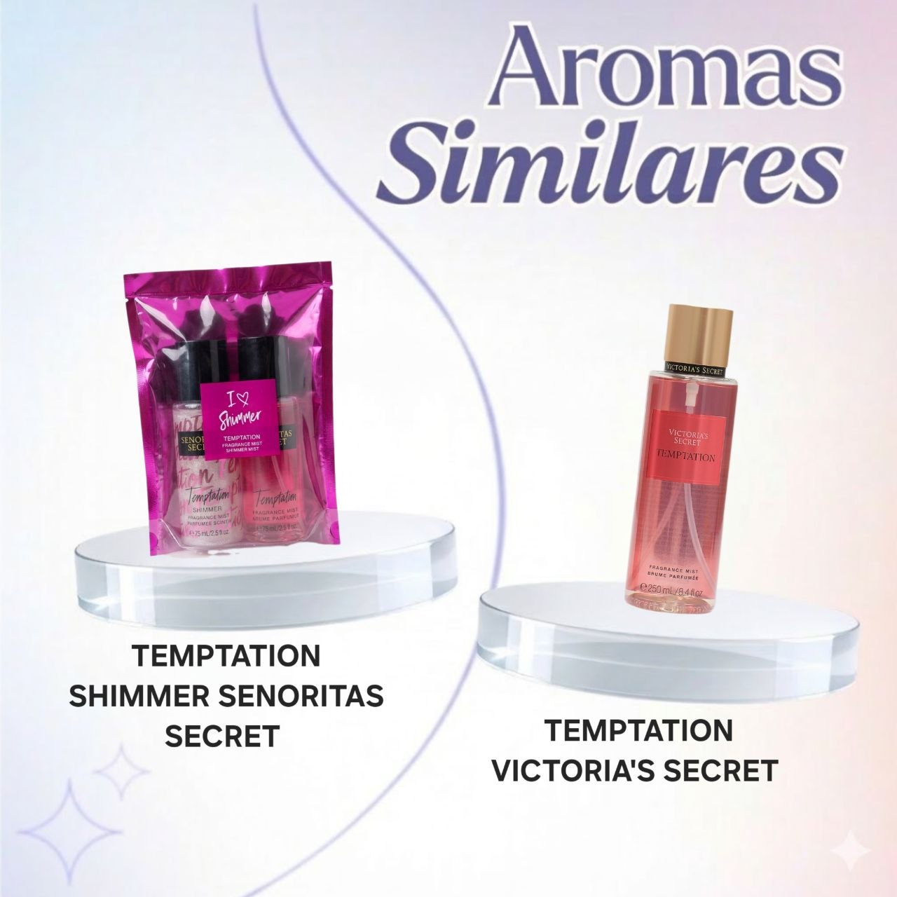 SET MINI SENORITAS SECRET TEMPTATION SPLASH 75ML SHIMMER 75ML (M) (AROMA SIMILAR A VICTORIAS SECRET TEMPTATION)