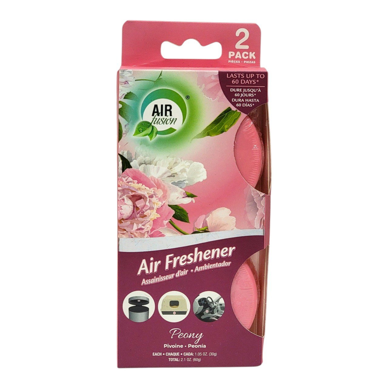 AMBIENTADOR SOLIDO NUETRALIZADOR DE OLORES DE LARGA DURACION CON AROMA A PEONIA FUSION 30GX2UND