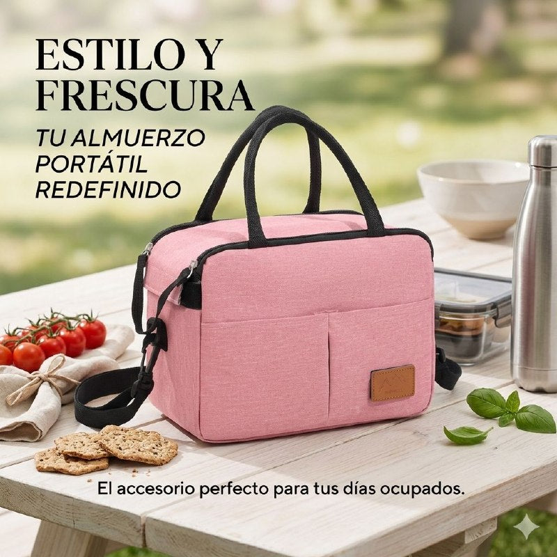 LONCHERA TERMICA PORTATIL DE GRAN CAPACIDAD IMPERMEABLE 25X9CM