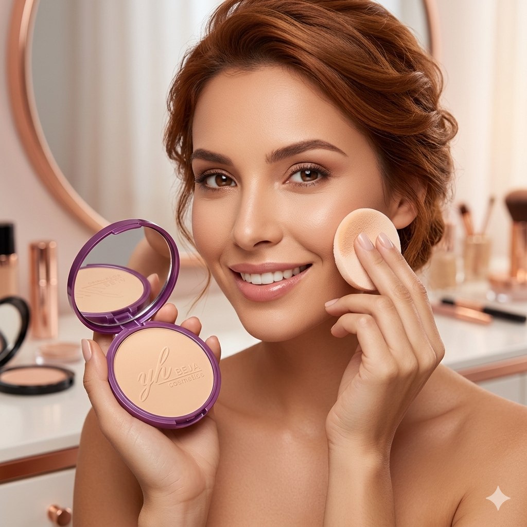 POLVO COMPACTO SELLADOR EFECTO SUAVIZANTE 6 TONOS YH BEJA COSMETICS 15G