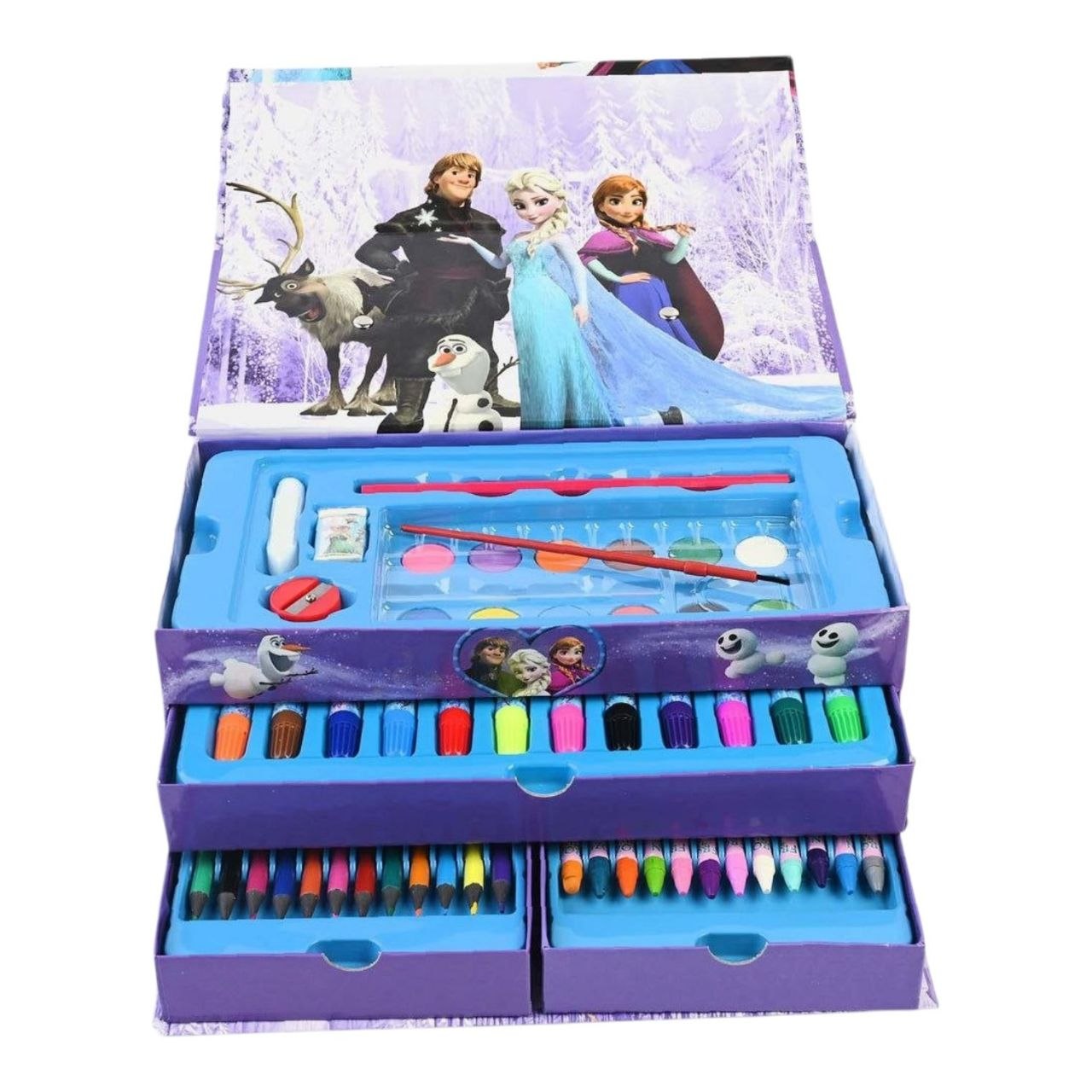 ESTUCHE DE ARTE INFANTIL CON DISEÑO DE FROZEN 54PCS