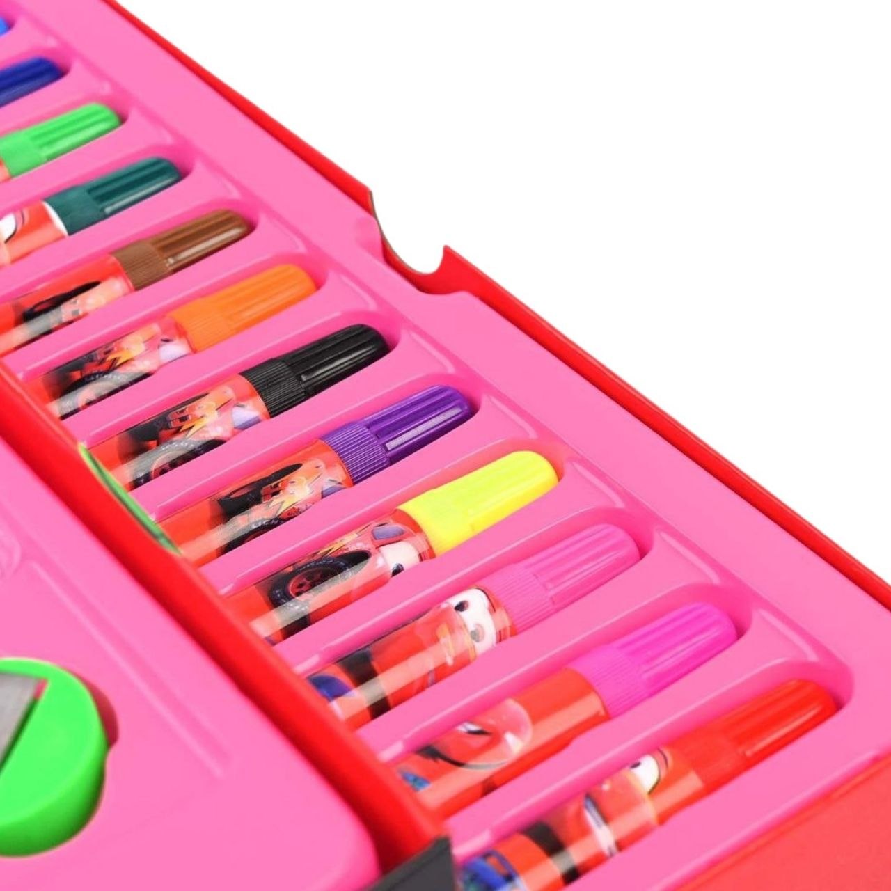 ESTUCHE DE ARTE DE DIBUJO Y PINTURA CON TEMATICA DE CARS 54PCS