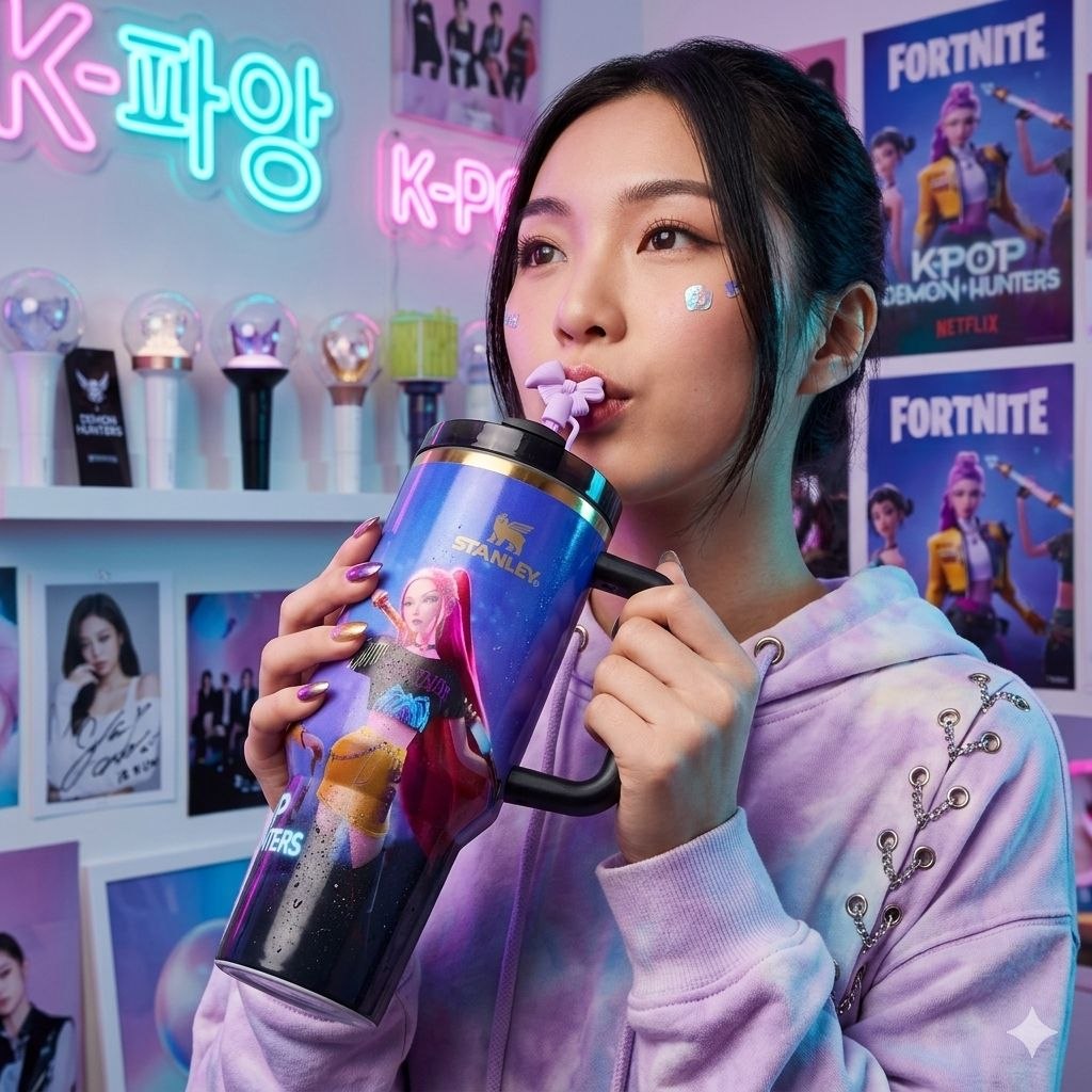TERMO COLECCIONABLE DE K-POP DEMON HUNTERS X FORTNITE STANLEY 40OZ