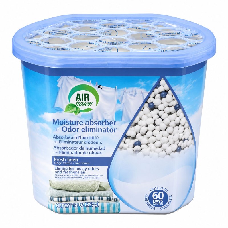 PERLAS ABSORBEDORAS DE HUMEDAD Y ELIMINADOR DE OLORES CON AROMA LINO FRESCO AIR FUSION 397G