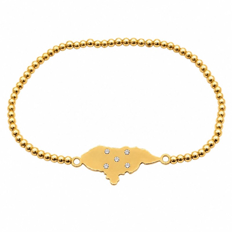 PULSERA DE ENCHAPE ELASTICA PARA DAMA CON DISEÑO DE HONDURAS
