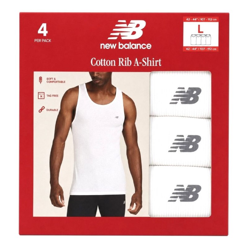 CAMISETA SIN MANGAS PARA CABALLERO ALGODON ACANALADO NEW BALANCE 4UND L