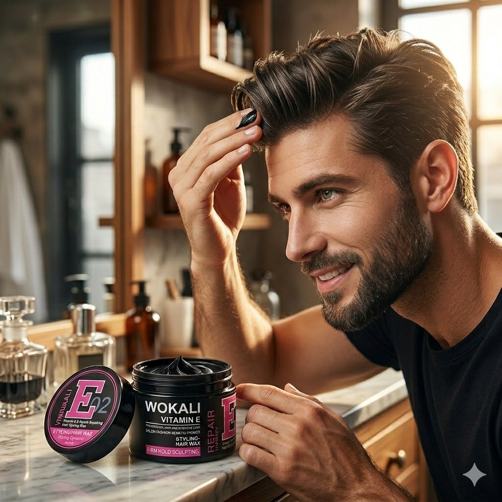 CERA PARA EL CABELLO CUIDADO INTENSIVO Y NUTRICIÓN CABELLO MÁS SEDOSO WOKALI VITAMIN CONT. 150GM