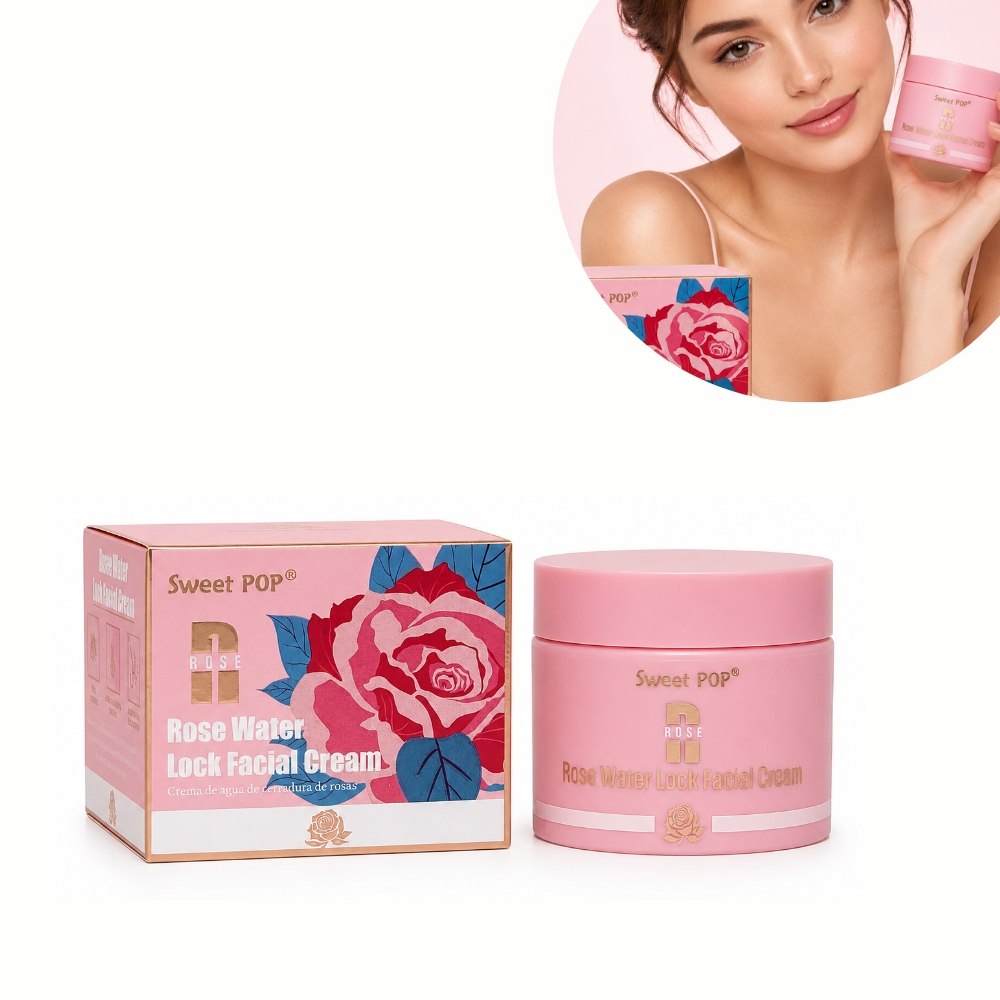 CREMA FACIAL DE AGUA DE BLOQUEO CON ESENCIA DE ROSA, REAFIRMA LA PIEL Y CIERRA LOS POROS, REPONE HUMEDAD SWEET POP ROSE WATER 50ML