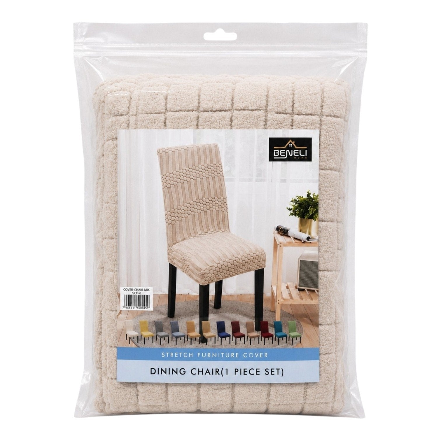 FUNDA ELÁSTICA PROTECTORA Y RENOVADORA PARA SILLAS DE COMEDOR BENELI HOME AJUSTABLE