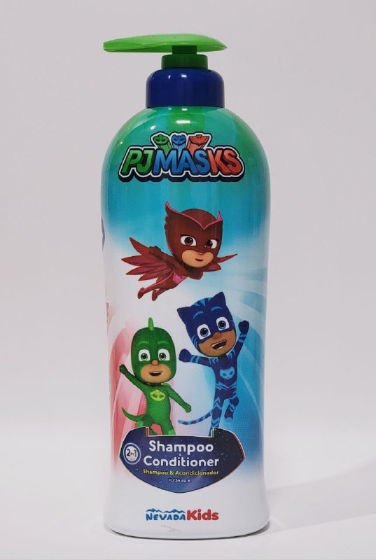 SHAMPOO PARA NIÑOS 2 EN 1 LIMPIA Y SUAVIZA AROMA AGRADABLE DE PJMASKS NEVADA KIDS 1000ML