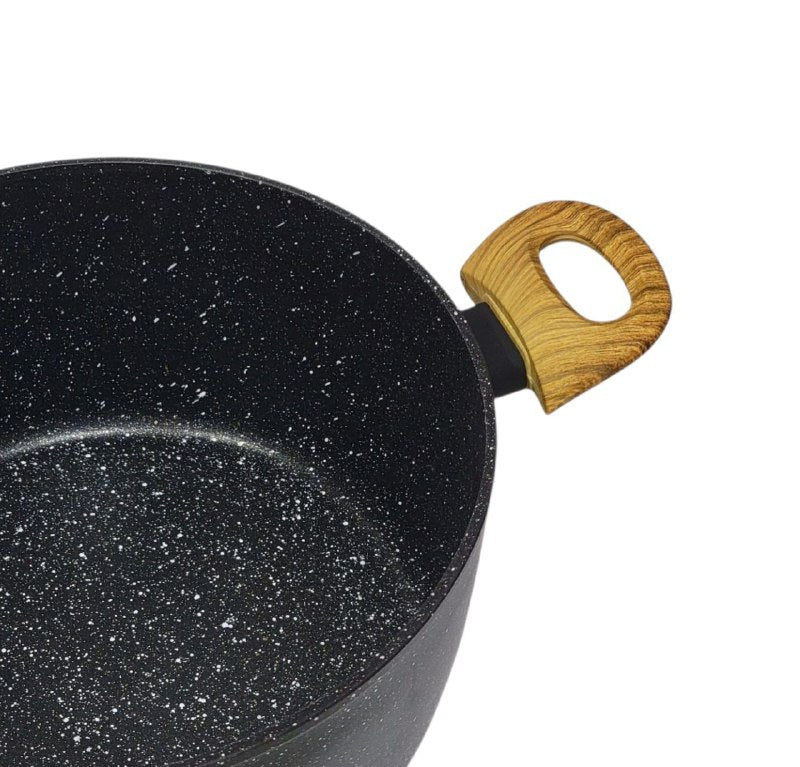 SARTEN CACEROLA, OLLA DE COCINA CON REVESTIMIENTO DE MARMOL DE ALTA CALIDAD 28CM DIAMETRO CRYSTAL CUISINE CASSEROLE