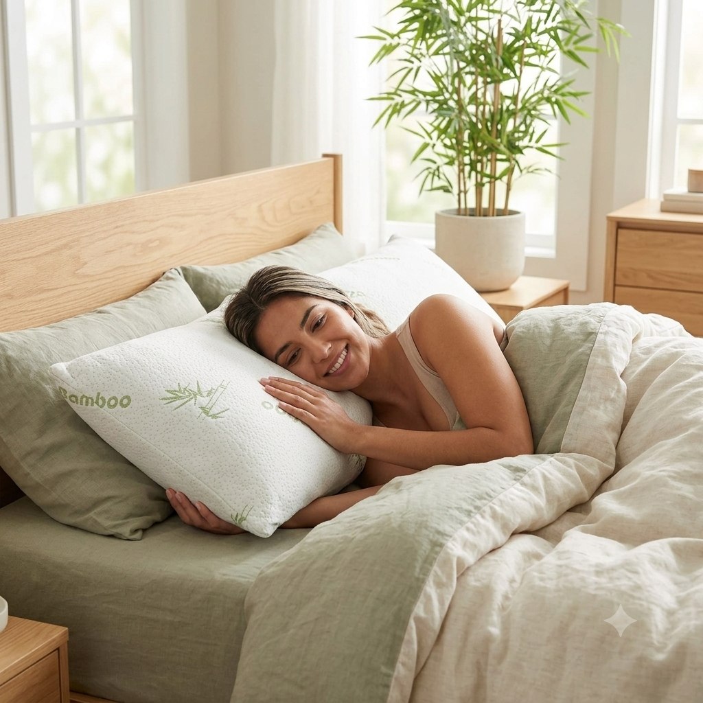 ALMOHADA AROMATIZADA A BAMBOO CON ESPUMA VISCOELASTICA HIPOALERGENICA Y ANTIBACTERIANA BENELI HOME 40X60CM