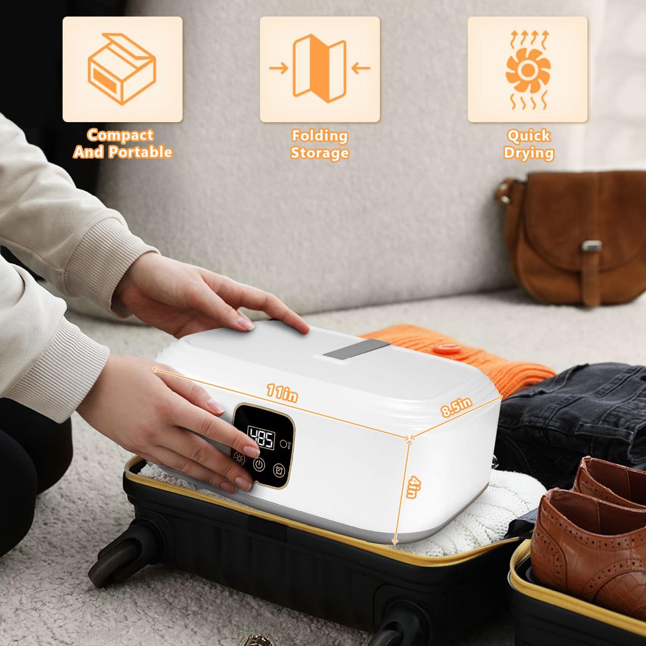 MAQUINA SECADORA DE ROPA PLEGABLE, PORTÁTIL SECADO RAPIDO, PEQUEÑO Y PORTATIL, CONTROL REMOTO RAPIDO SECADO FOLDING CLOTHES DRYER