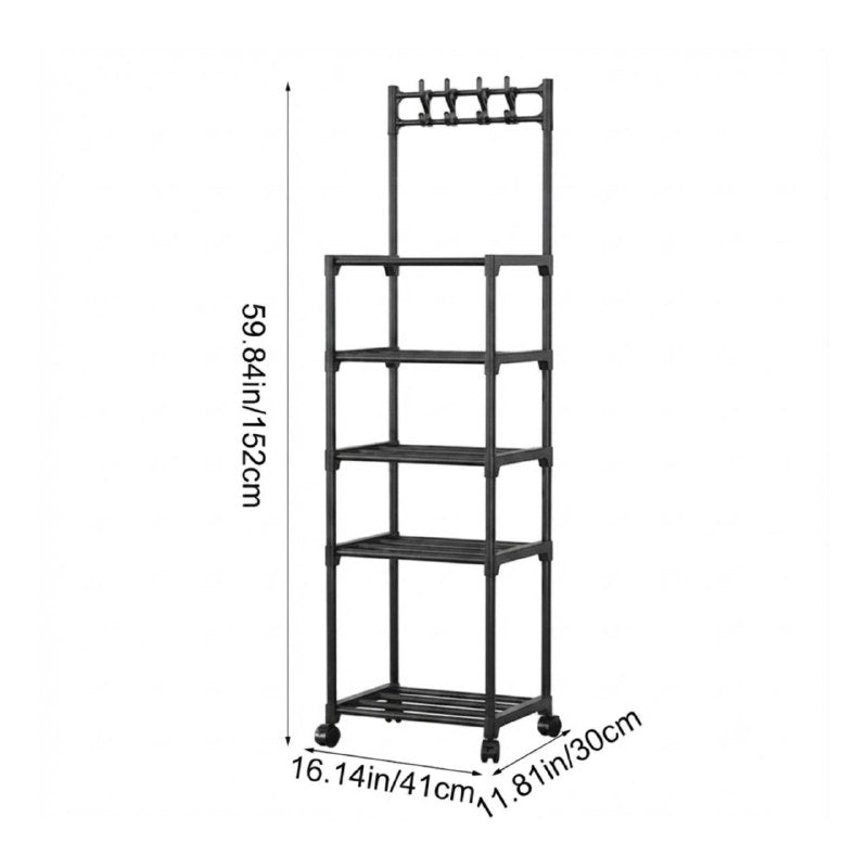 ESTANTE ORGANIZADOR MULTIFUNCIONAL DE 5 NIVELES 152X41X30CM