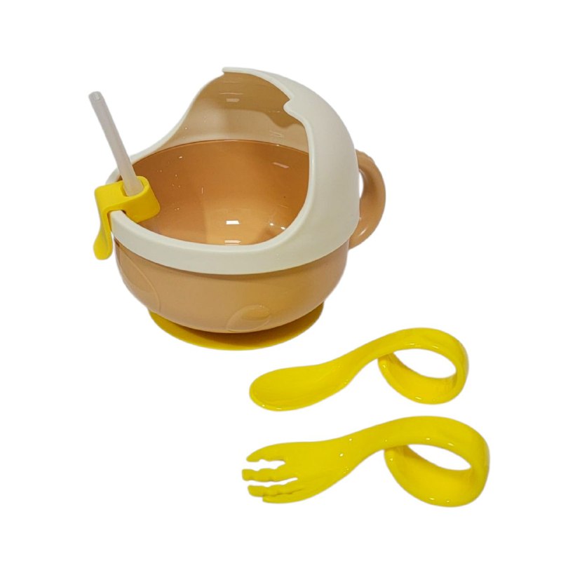 TAZÓN PARA BEBES ANTIREDDAMES INCLUYE TENEDOR, CUCHARA Y PAJILLA BABY BOWL