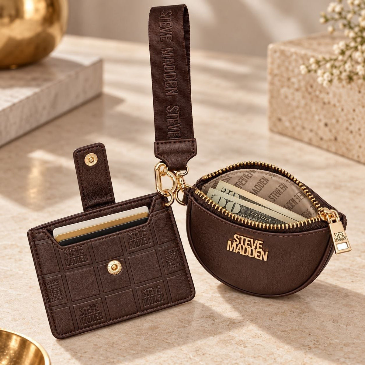 SET DE MONEDERO ORIGINAL STEVE MADDEN PARA DAMA