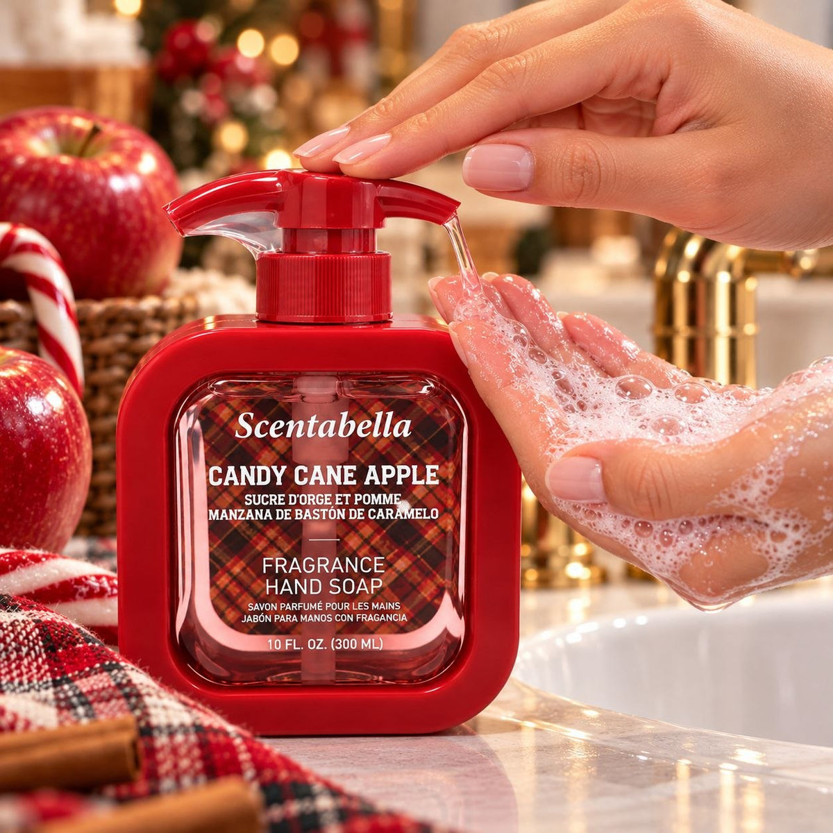 JABÓN LÍQUIDO DE MANOS CON FRAGANCIA MANZANA DE BASTÓN DE CARAMELO SCENABELLA 3000ML