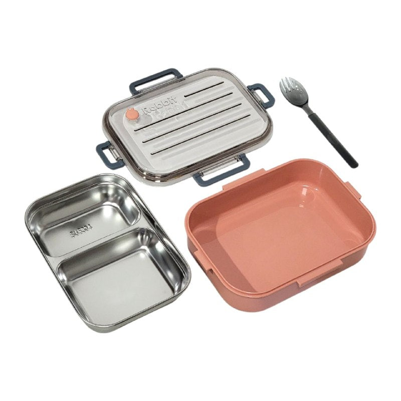 RECIPIENTE PANA PARA ALIMENTOS CON BANDEJA DE ACERO INOXIDABLE Y DOBLE CAPA LOTUS 20X15X6CM